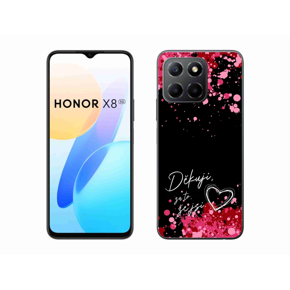 Gélový kryt mmCase na Honor X8 5G/Honor 70 Lite 5G - zamilovaný text 2 čierne pozadie