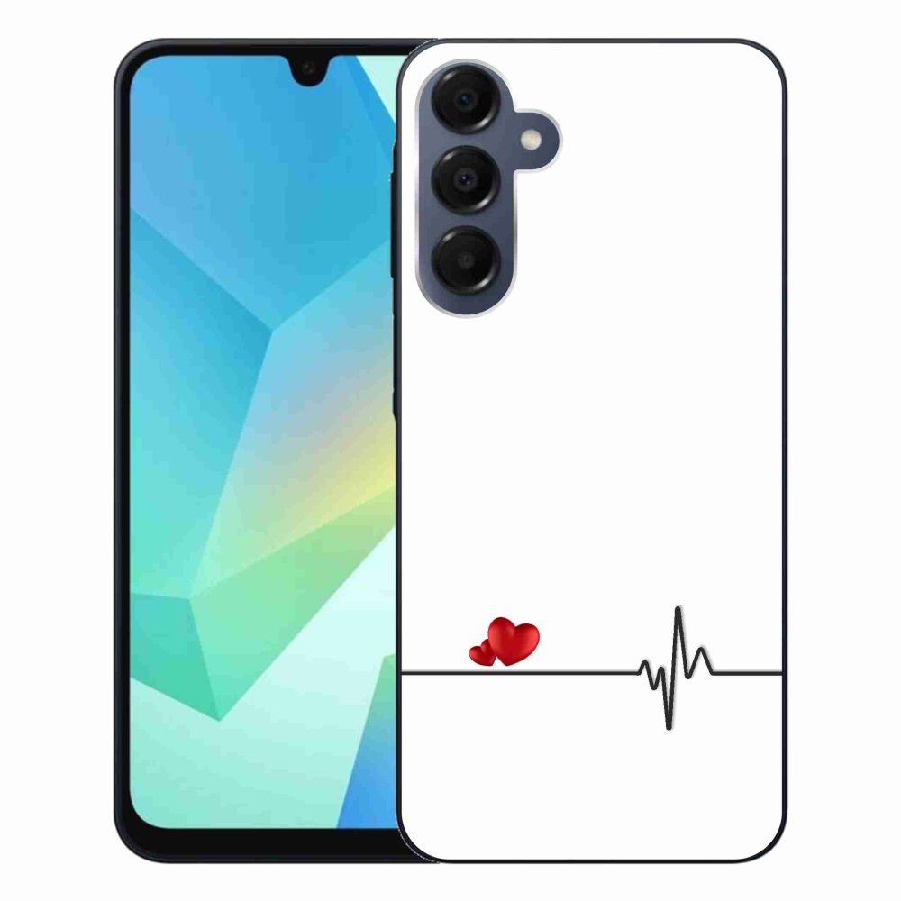 Gélový kryt mmCase na Samsung Galaxy A16 4G/5G - srdce a tep biele pozadie
