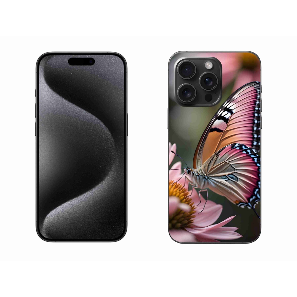 Gélový kryt mmCase na iPhone 15 Pro Max - farebný motýľ