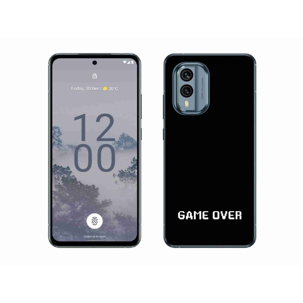 Gélový kryt mmCase na Nokia X30 5G - game over čierne pozadie