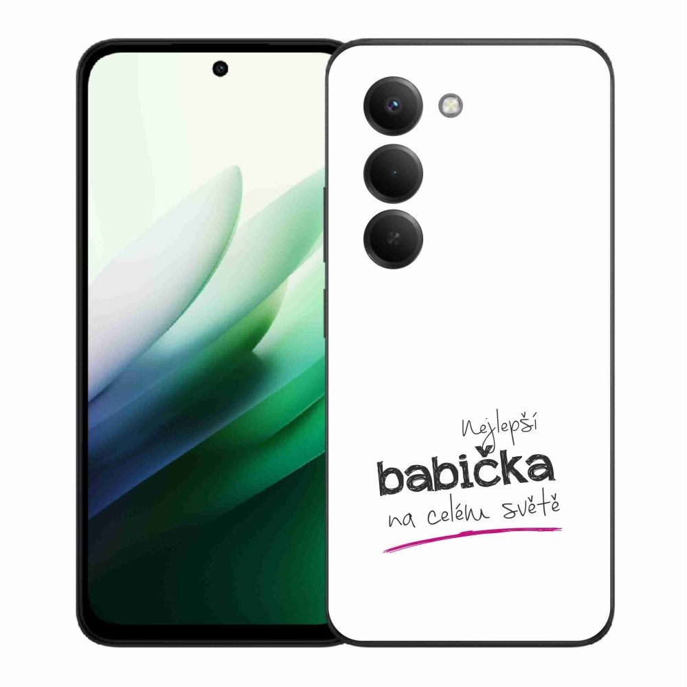 Gélový kryt mmCase na Xiaomi Redmi 15 5G (169mm) - najlepšia babička 4 biele pozadie