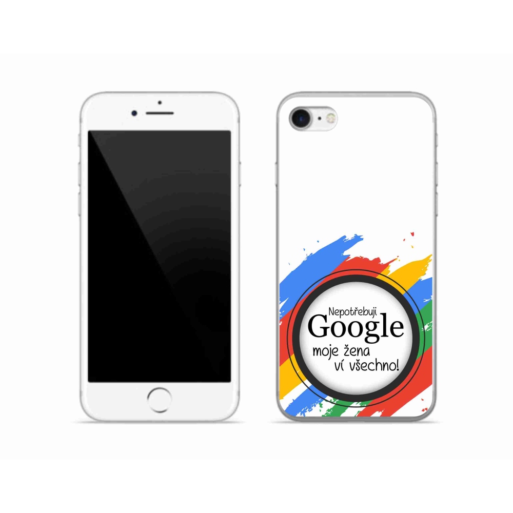 Gélový kryt mmCase na iPhone SE (2022) - žena vie všetko biele pozadie