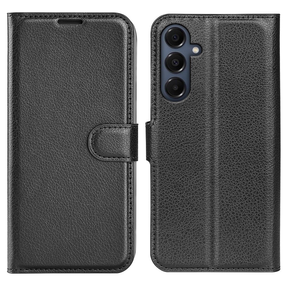 Litchi knižkové púzdro na Samsung Galaxy A17 5G - čierne