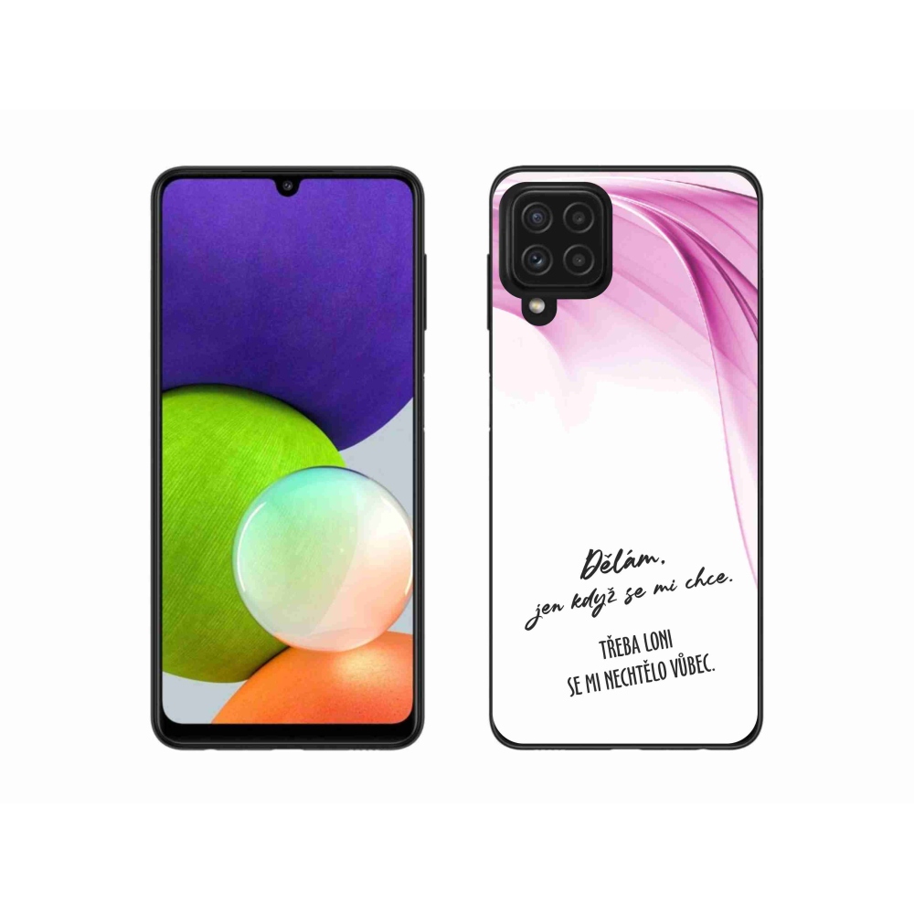 Gélový kryt mmCase na Samsung Galaxy A22 4G - vtipný text 12 biele pozadie
