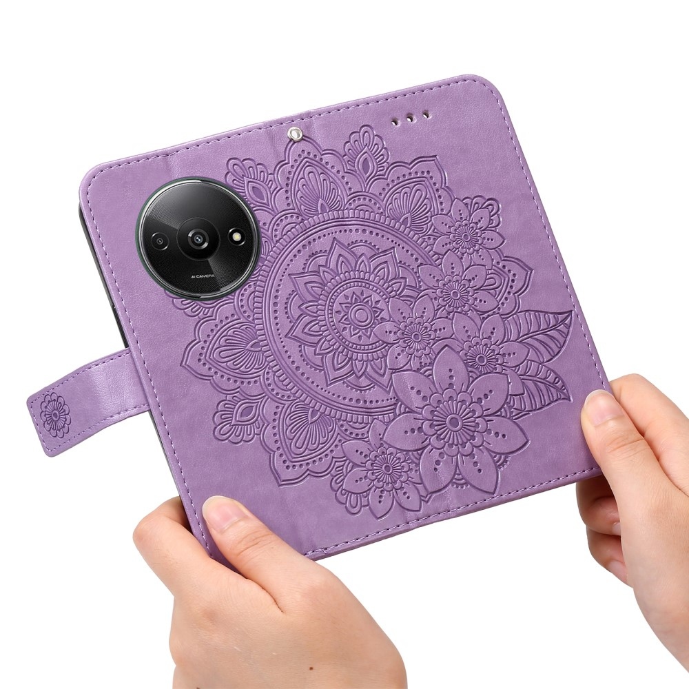 Mandala knižkové púzdro na Xiaomi Redmi A3 - fialové