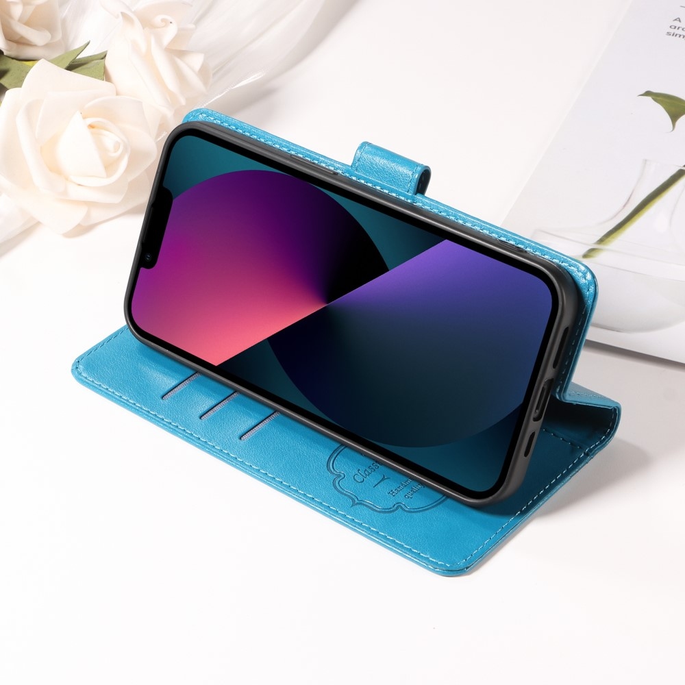 Flowery knižkové púzdro na Xiaomi Redmi A5 (173.45x79.35x8.45mm) - modré