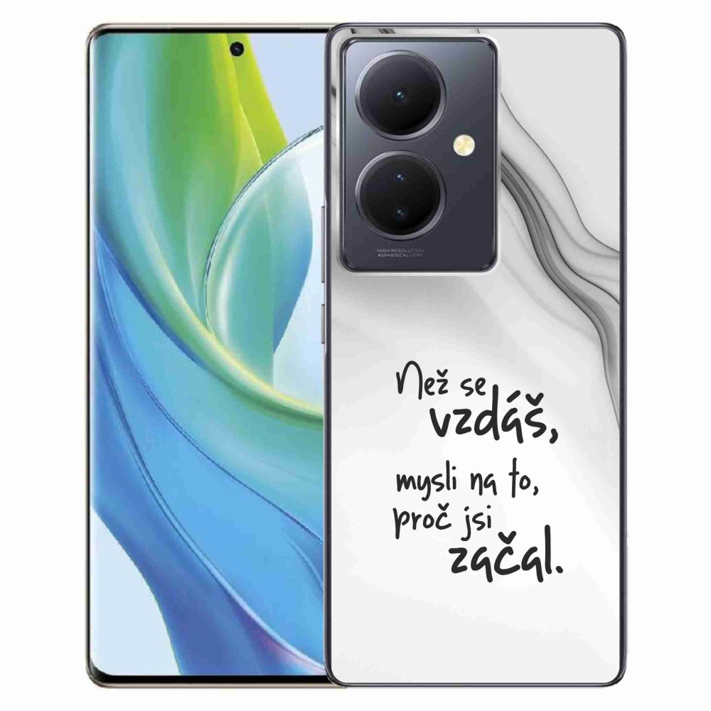 Gélový kryt mmCase na Vivo V29 Lite 5G - citát 2 biele pozadie