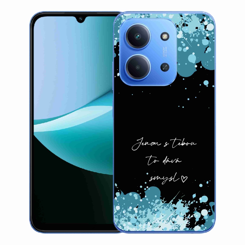 Gélový kryt mmCase na Xiaomi Redmi 15C 4G/5G (173mm) - zamilovaný text čierne pozadie