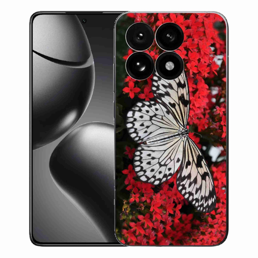 Gélový kryt mmCase na Xiaomi 15T - čiernobiely motýľ 1