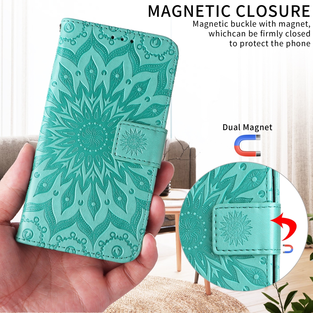 Sunflower knižkové púzdro na Xiaomi Redmi 15C 4G/5G (173mm) - modrozelené