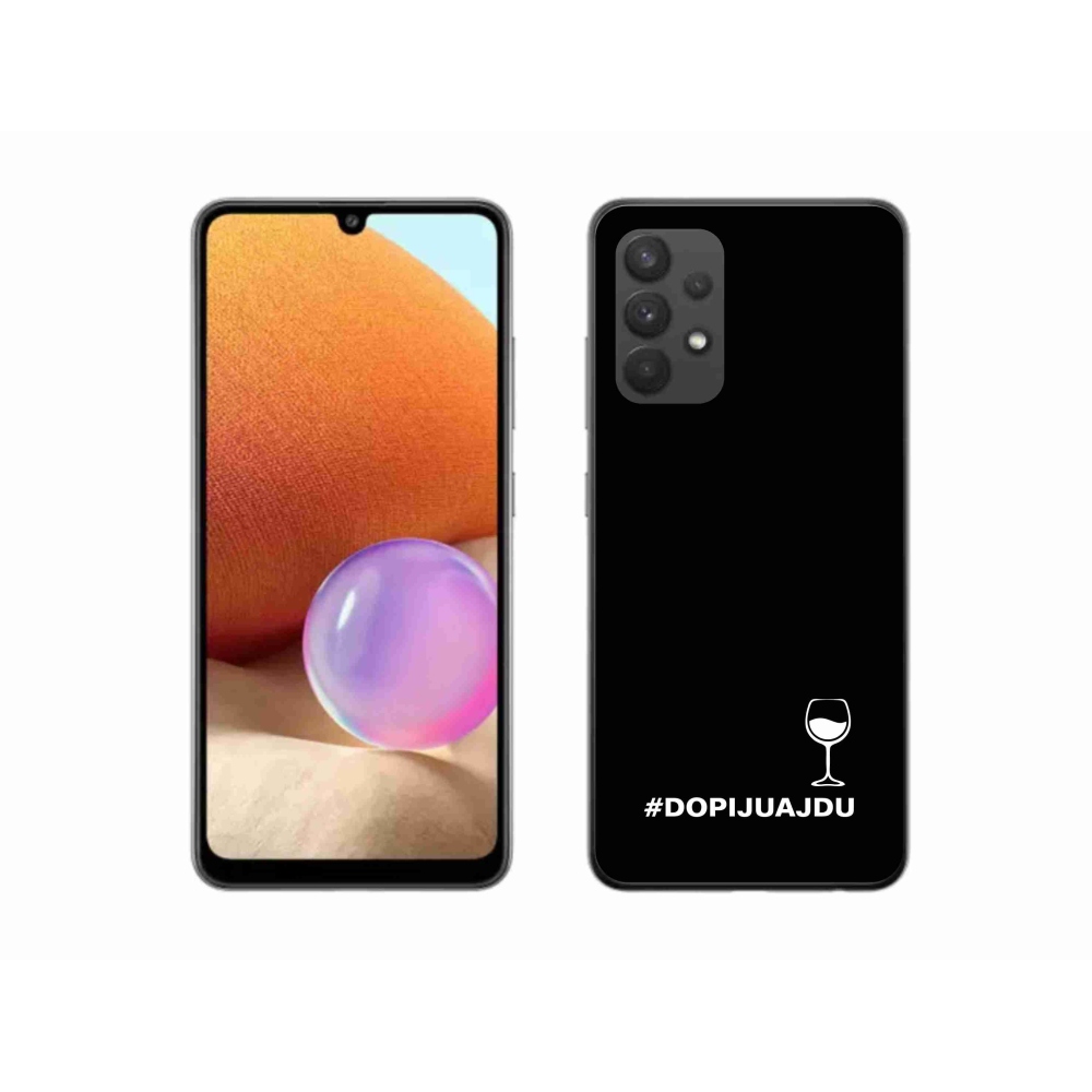 Gélový kryt mmCase na Samsung Galaxy A32 4G - vínny motív čierne pozadie