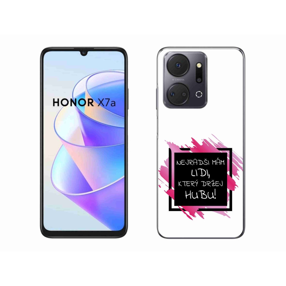 Gélový kryt mmCase na Honor X7a - vtipný text 7 čiernobiele pozadie