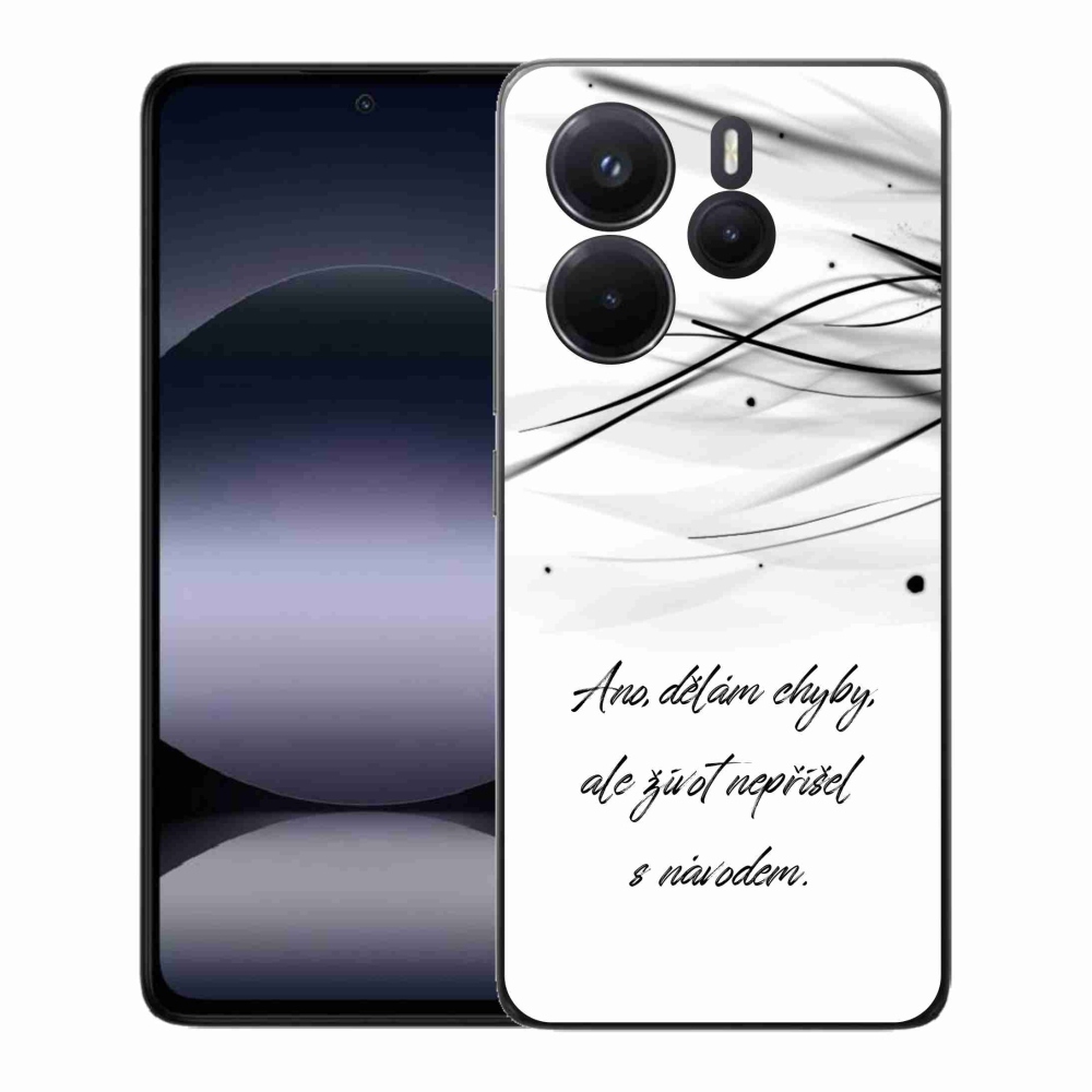 Gélový kryt mmCase na Xiaomi Redmi Note 14 - citát biele pozadie
