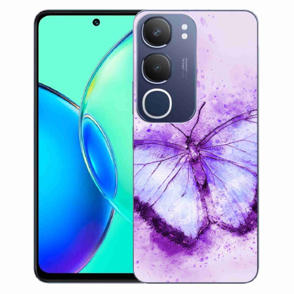 Gélový kryt mmCase na Vivo Y19s - fialový motýľ
