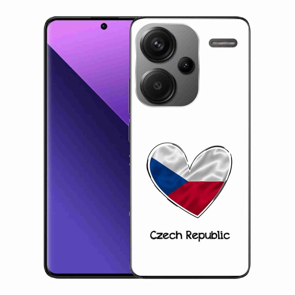 Gélový kryt mmCase na Xiaomi Redmi Note 13 Pro+ 5G - vlajka srdca biele pozadie