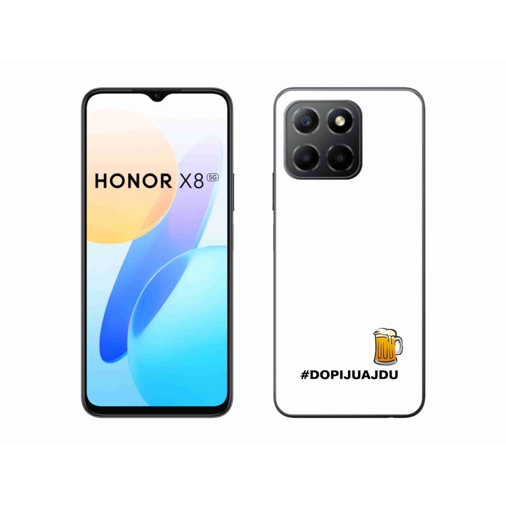 Gélový kryt mmCase na Honor X8 5G/Honor 70 Lite 5G - pivný motív 1 biele pozadie