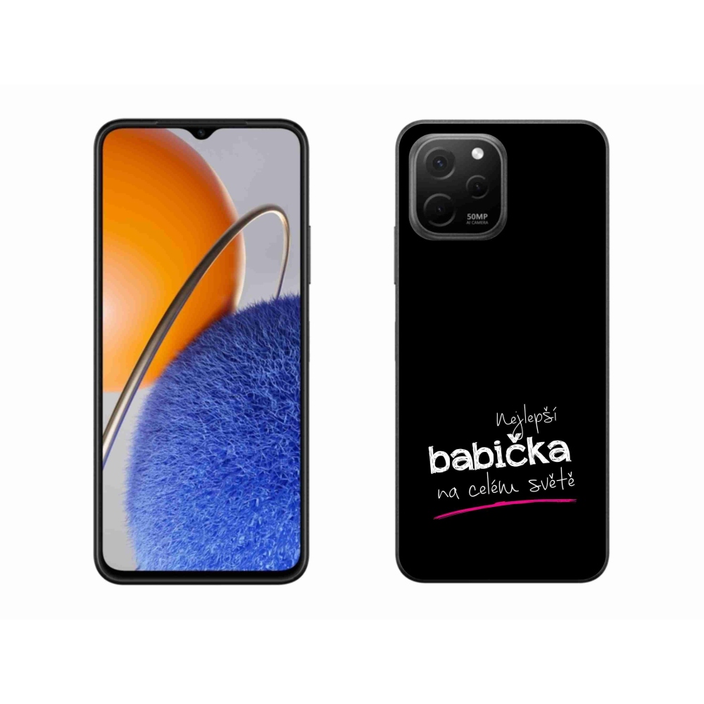 Gélový kryt mmCase na Huawei Nova Y61 - najlepšia babička 4 čierne pozadie