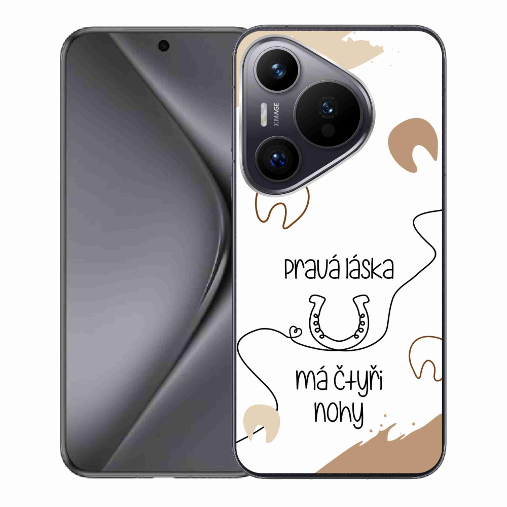 Gélový kryt mmCase na Huawei Pura 70 - konský motív biele pozadie