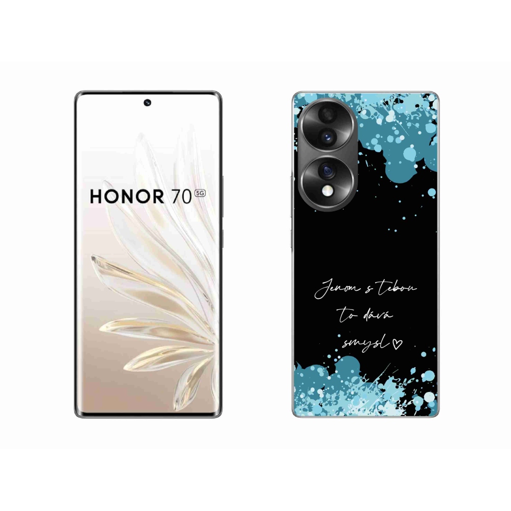 Gélový kryt mmCase na Honor 70 - zamilovaný text čierne pozadie