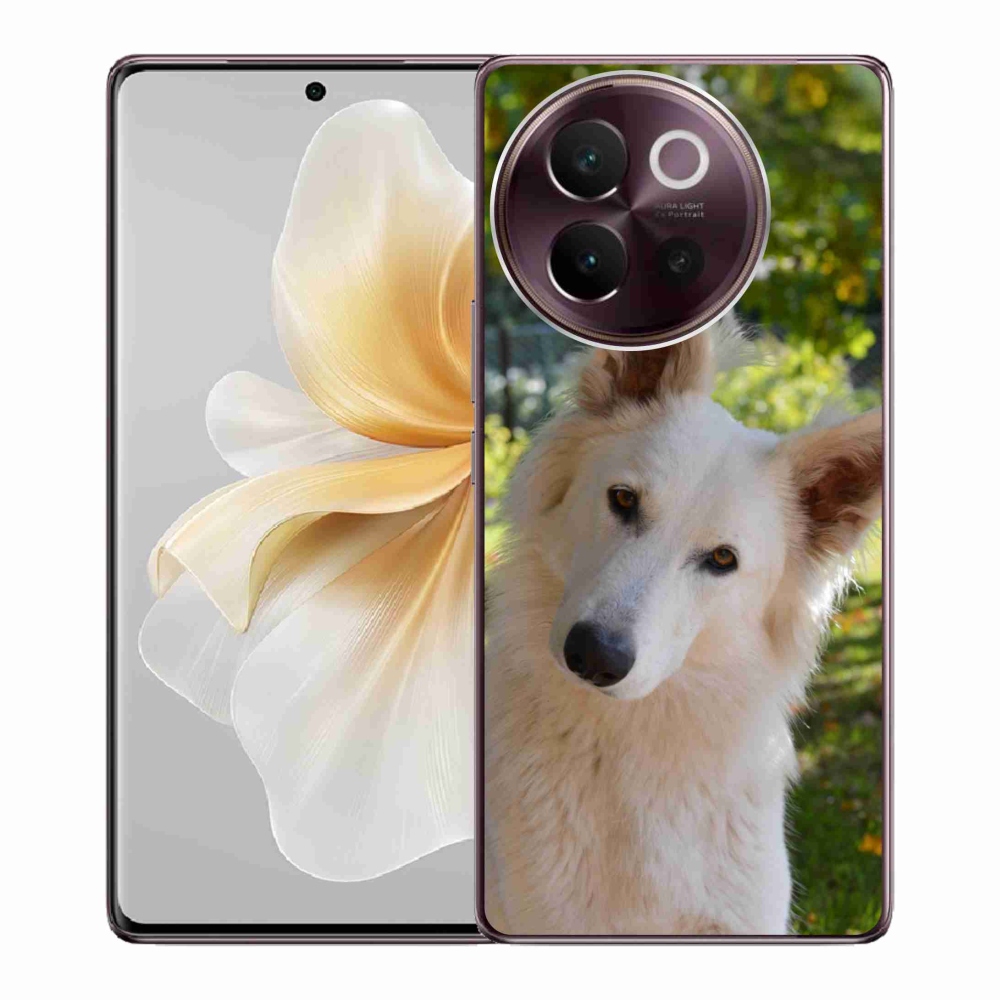 Gélový kryt mmCase na Vivo V40 Lite 5G - biely švajčiarsky ovčiak 1