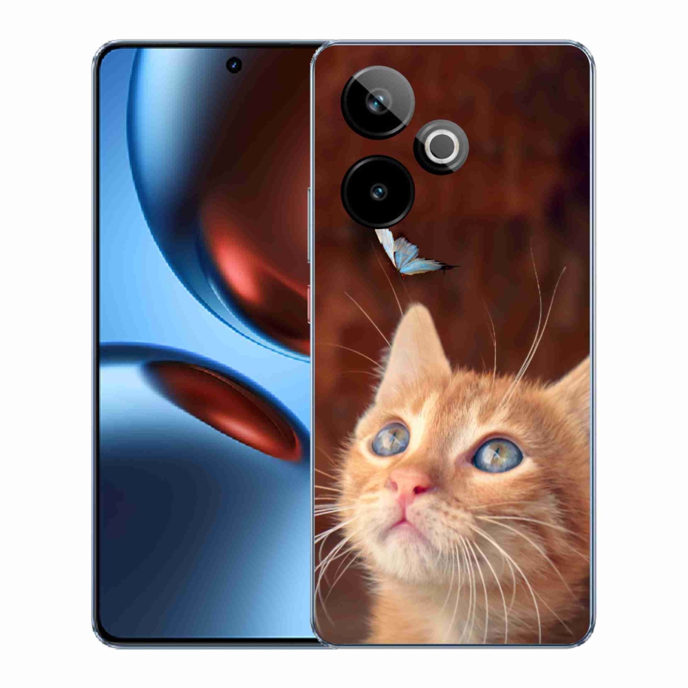 Gélový kryt mmCase na Realme GT 7 5G/GT 7T 5G - motýľ a mačiatko