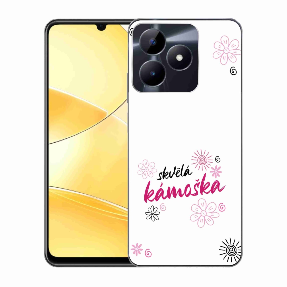Gélový kryt mmCase na Realme C51/C53 - skvelá kamoška biele pozadie