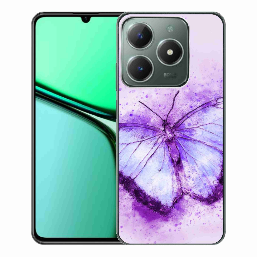 Gélový kryt mmCase na Realme C61 - fialový motýľ