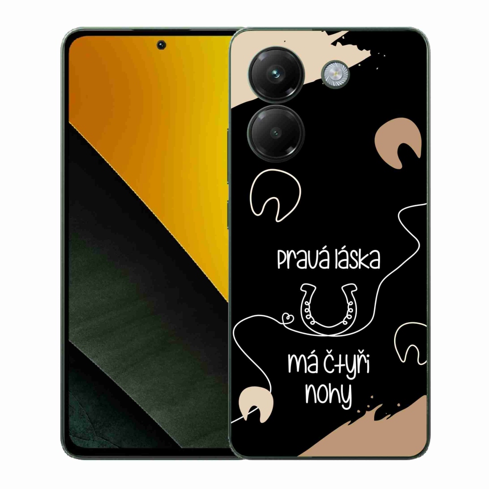 Gélový kryt mmCase na Xiaomi Poco M7 Pro 5G - konský motív čierne pozadie