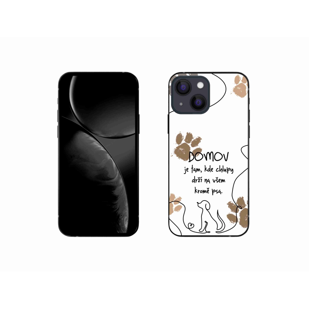 Gélový kryt mmCase na iPhone 13 mini 5.4 - psí motív biele pozadie