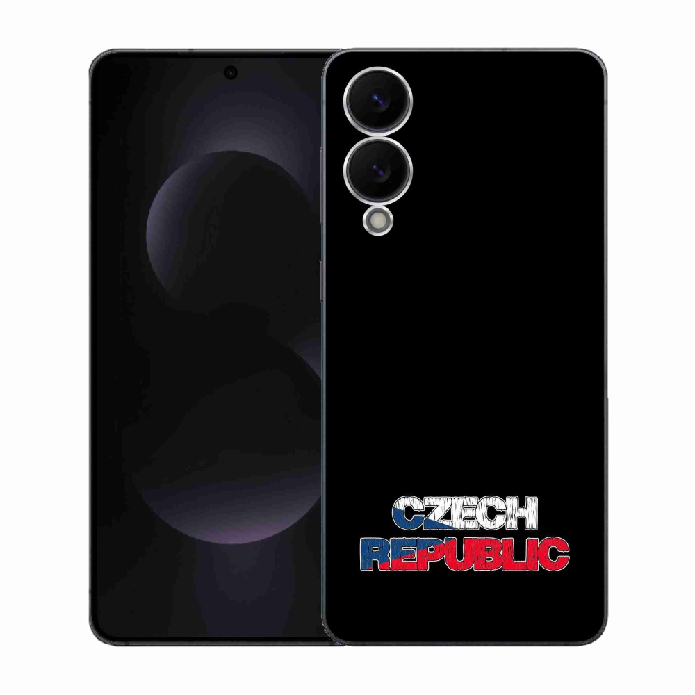 Gélový kryt mmCase na Samsung Galaxy S25 Edge - Czech Republic čierne pozadie