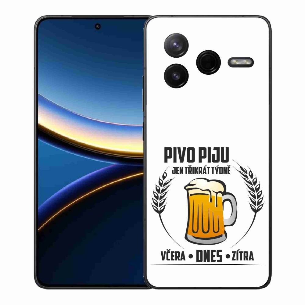 Gélový kryt mmCase na Xiaomi Poco F7 Pro - pivný motív biele pozadie