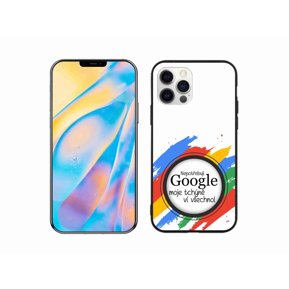 Gélový kryt mmCase na iPhone 12 Pro - svokra vie všetko biele pozadie