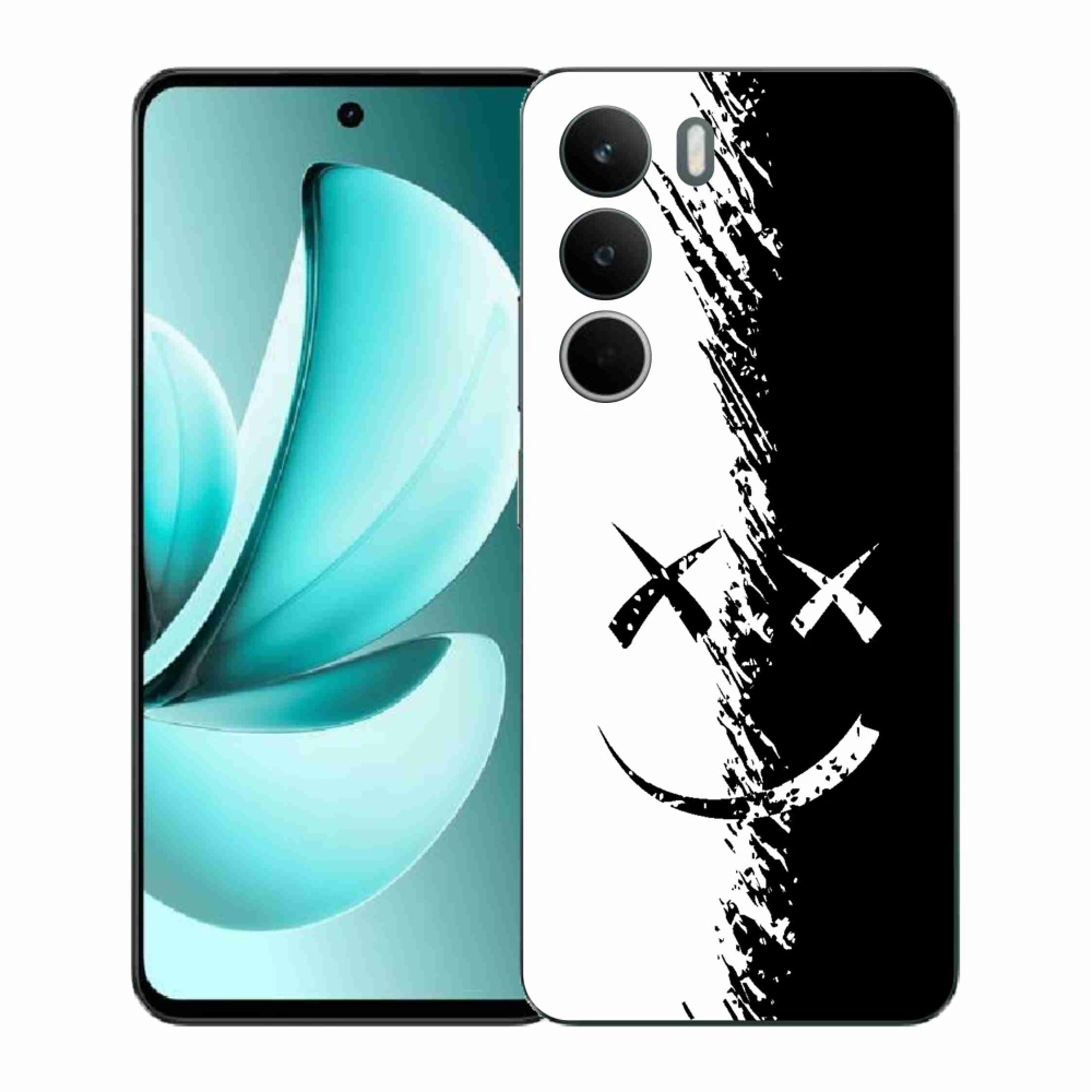 Gélový kryt mmCase na Realme C71 - čiernobiely smajlík