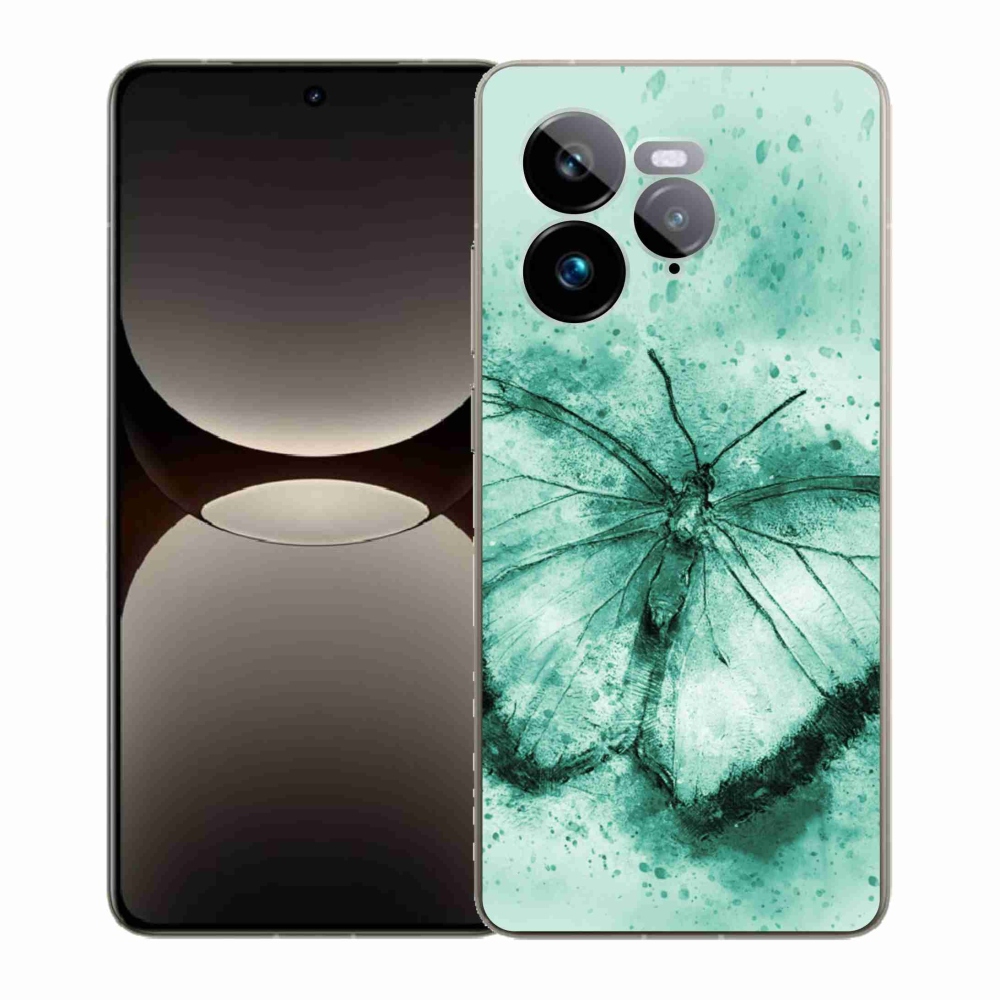 Gélový kryt mmCase na Realme GT 7 Pro 5G - zelený motýľ