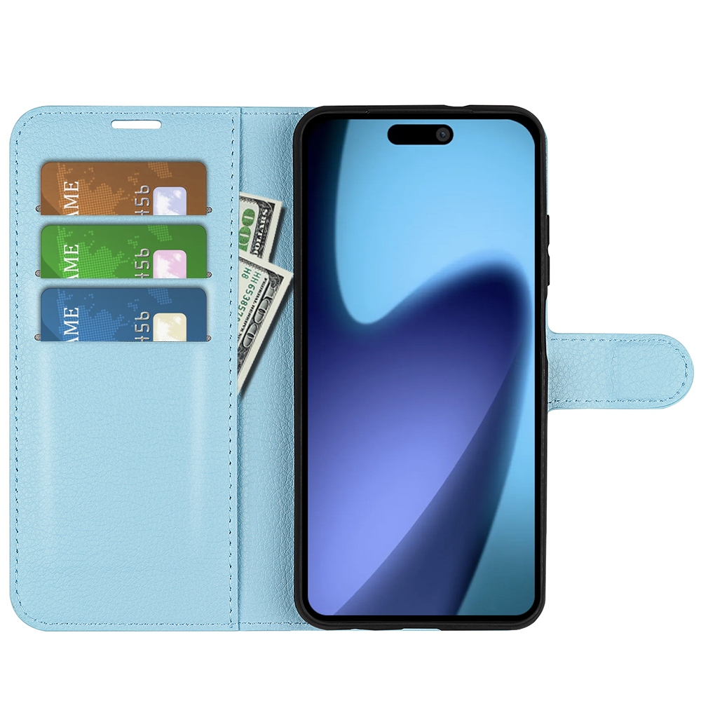 Litchi knižkové púzdro na iPhone 17 Air - modré