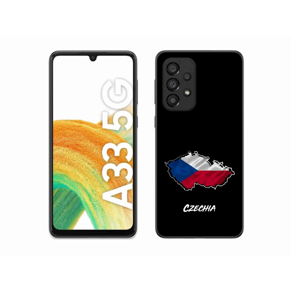 Gélový kryt mmCase na Samsung Galaxy A33 5G - Czechia čierne pozadie