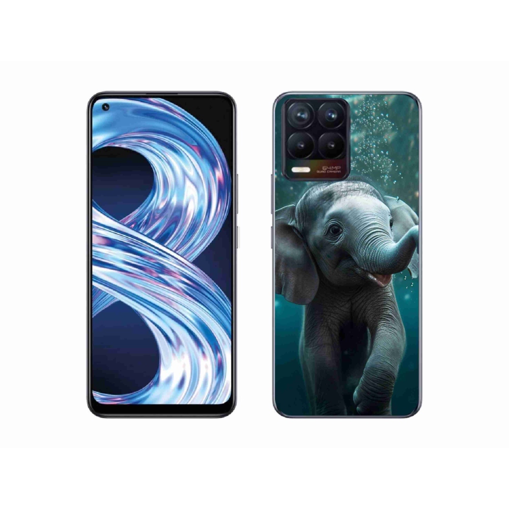 Gélový kryt mmCase na Realme 8 Pro - sloník pod vodou