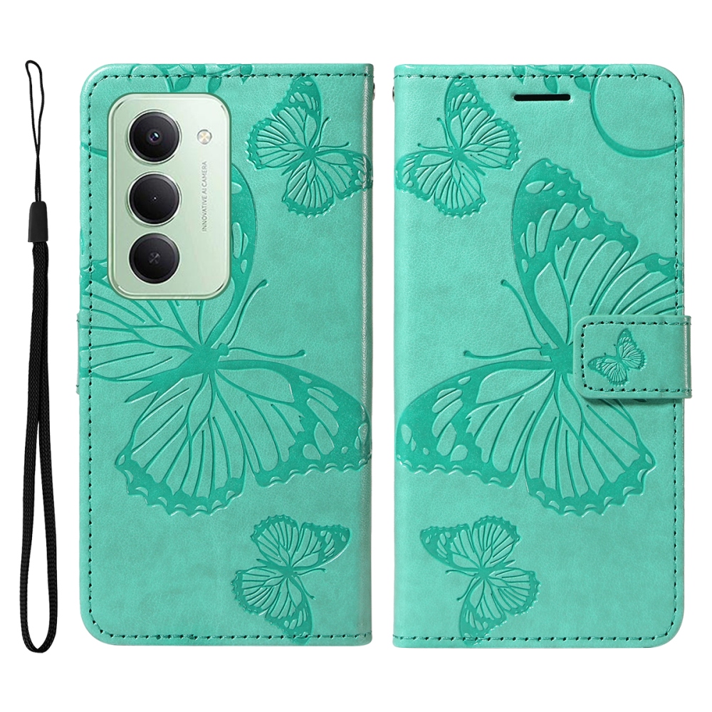 Big Butterfly knižkové puzdro na Xiaomi Redmi 15 4G (171mm) - modrozelené