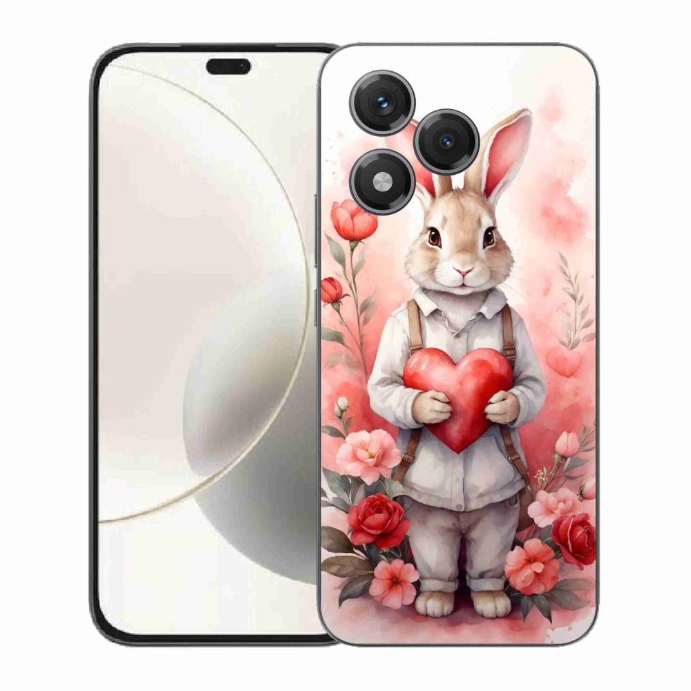 Gélový kryt mmCase na Honor 400 Lite - zajac so srdiečkom