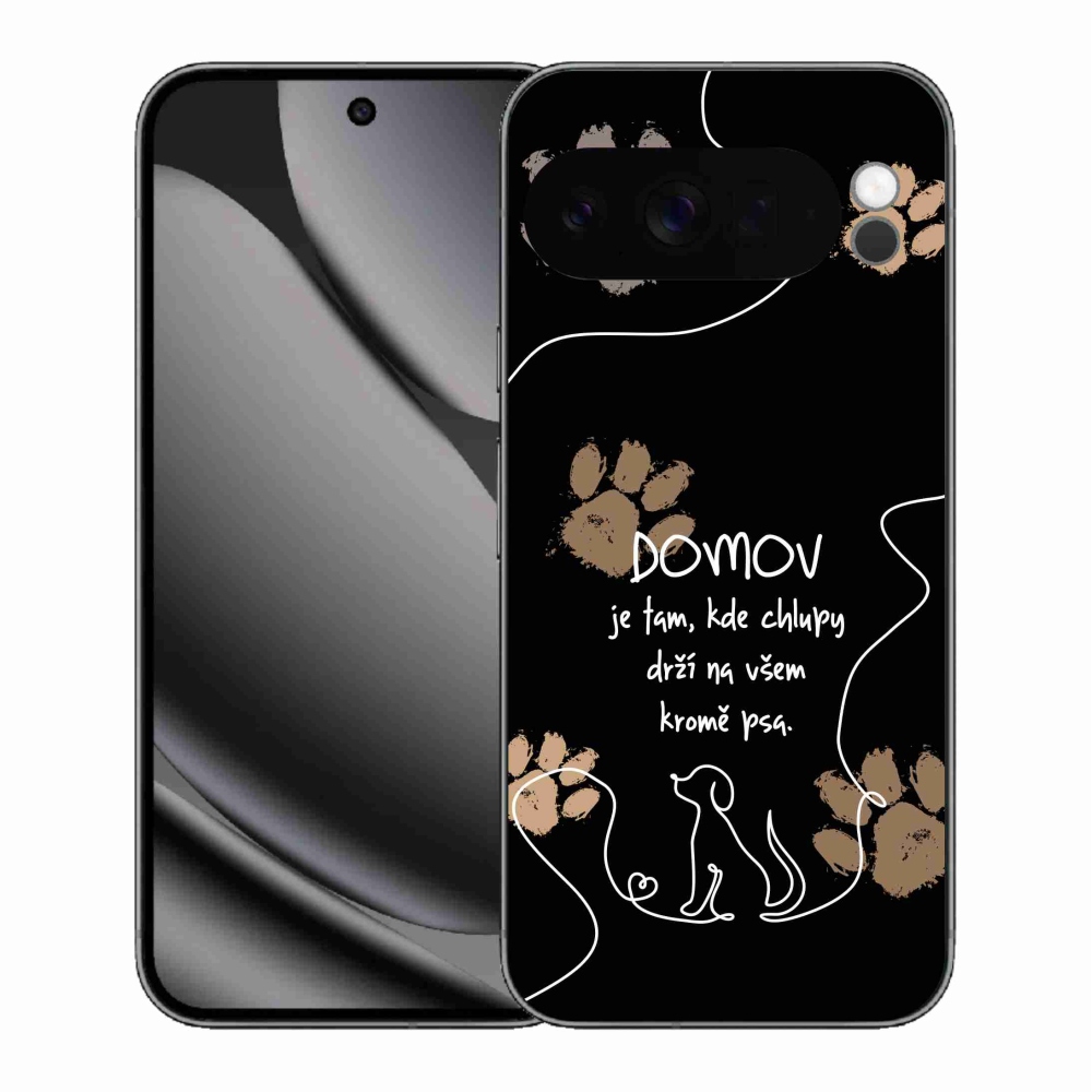 Gélový kryt mmCase na Google Pixel 10 Pro XL - psí motív čierne pozadie