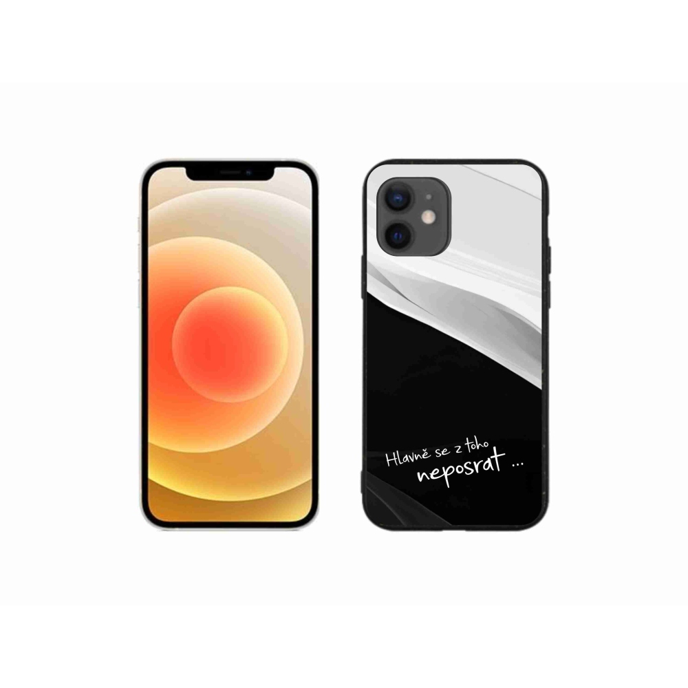 Gélový kryt mmCase na iPhone 12 mini - vtipný text 13 čiernobiele pozadie