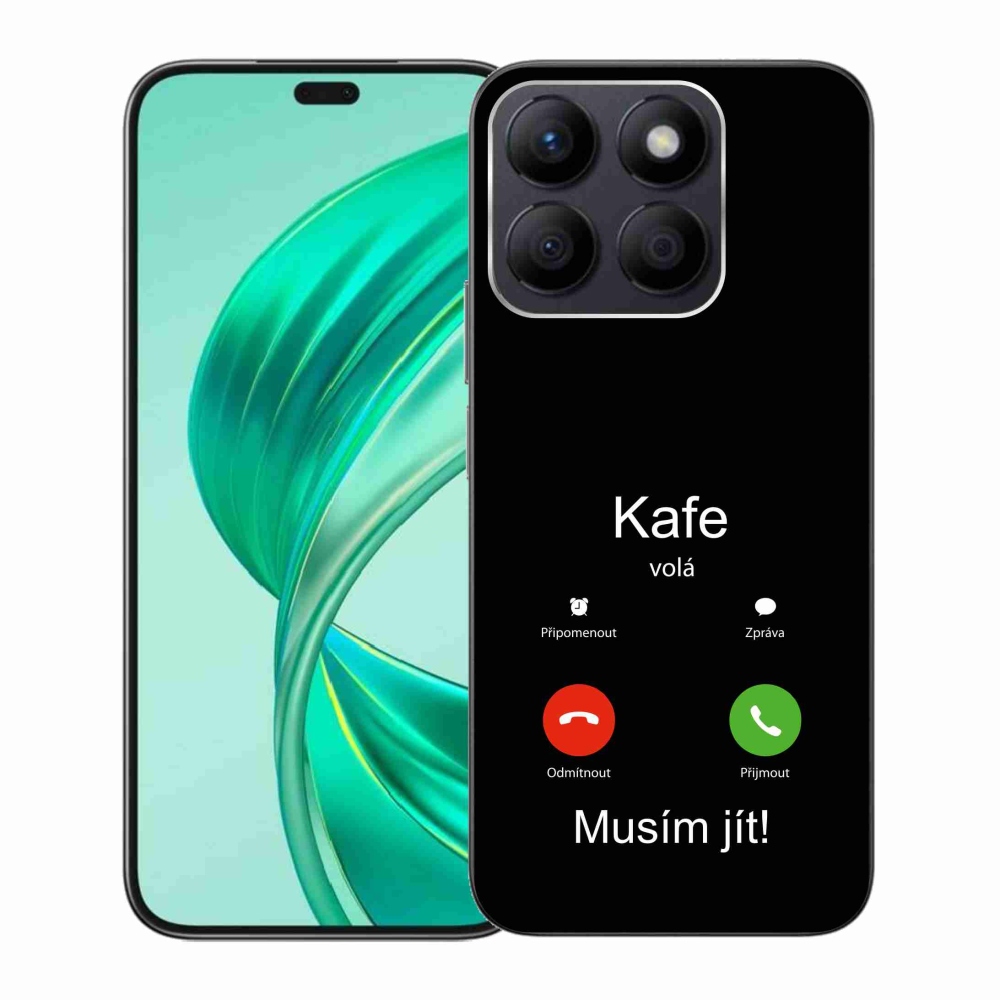 Gélový kryt mmCase na Honor X8b - káva volá čierne pozadie