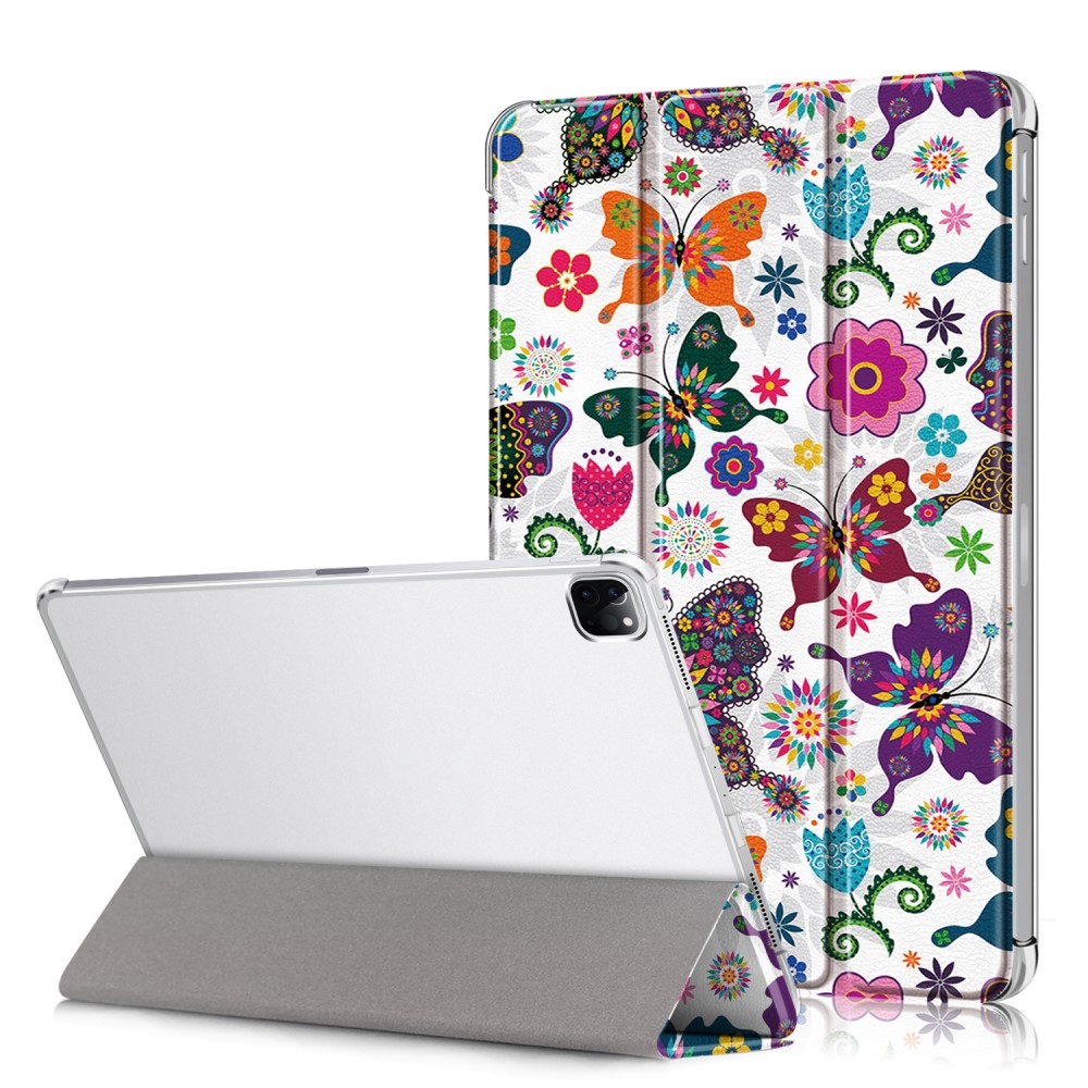 Patte chytré polohovateľné puzdro na iPad Pro 12.9 (2020/21/22) - motýle a kvety