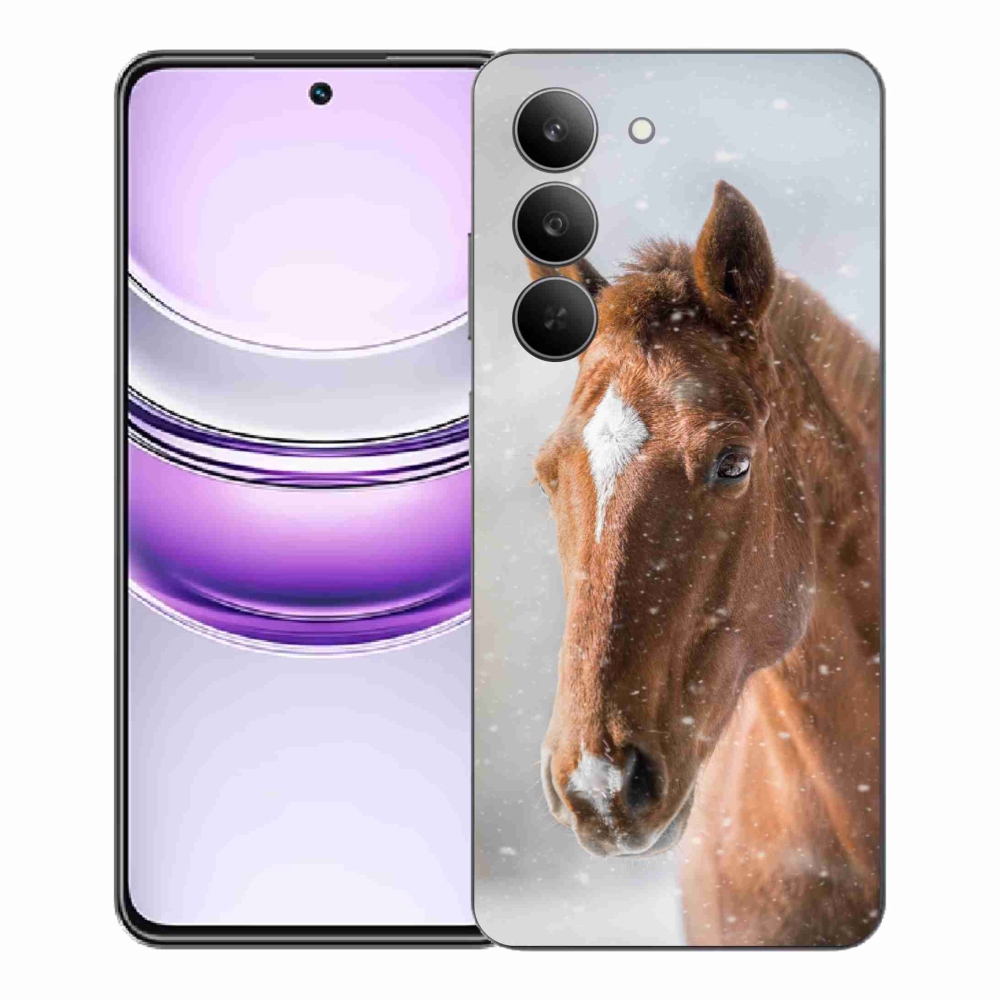 Gélový kryt mmCase na Realme 14x 5G - hnedý kôň 2