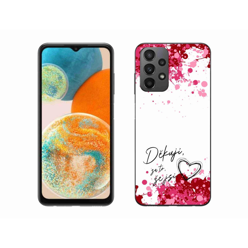 Gélový kryt mmCase na Samsung Galaxy A23 4G/5G - zamilovaný text 2 biele pozadie
