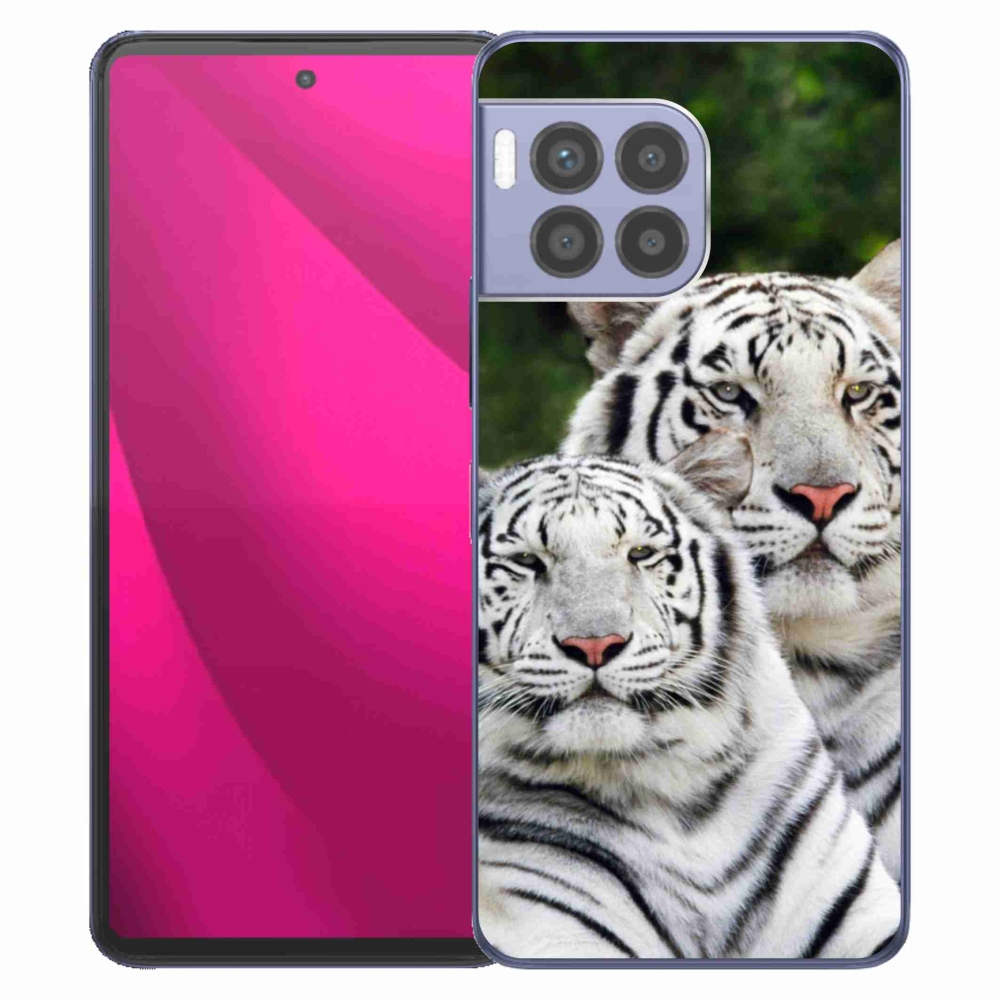 Gélový kryt mmCase na T-Mobile T Phone 2 Pro - bieli tigre