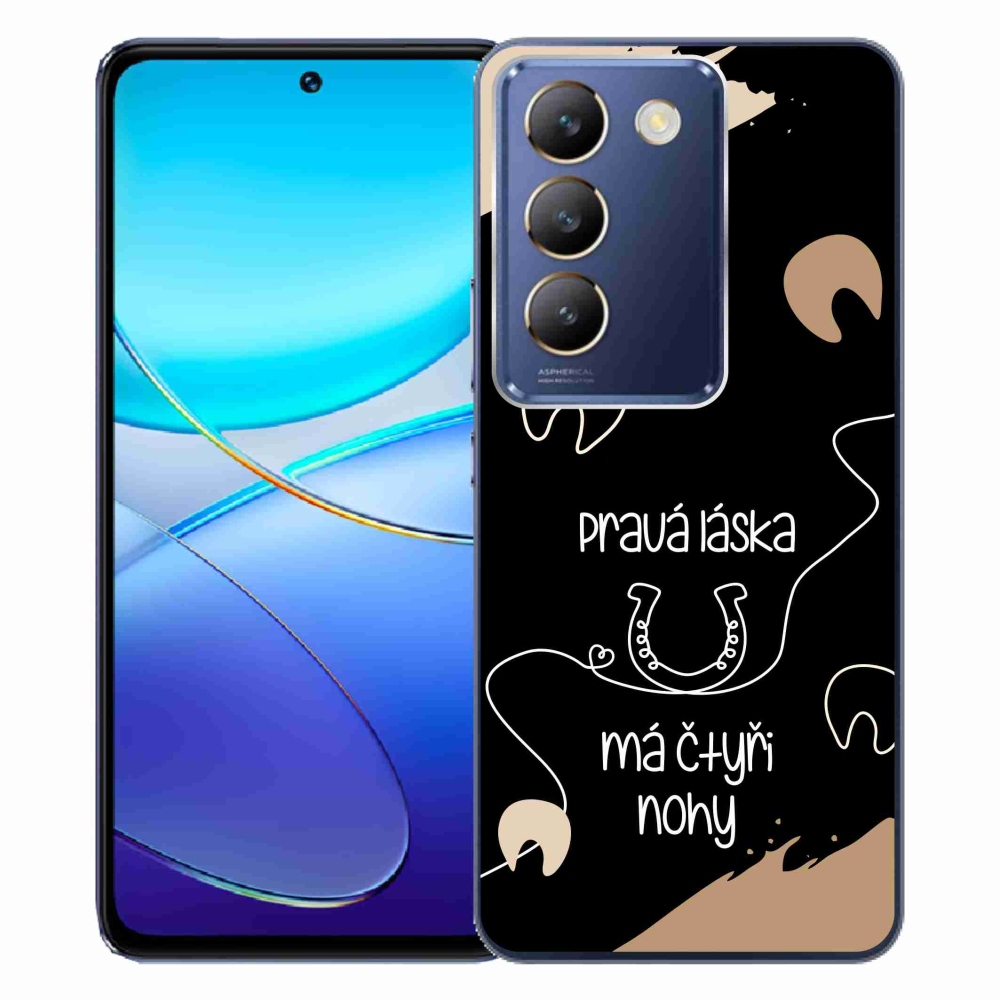 Gélový kryt mmCase na Vivo V40 SE 4G/5G - konský motív čierne pozadie