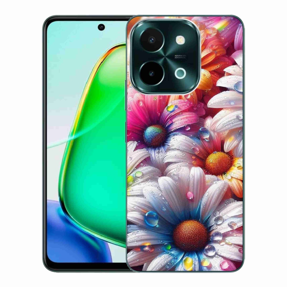 Gélový kryt mmCase na Vivo Y28 - farebné margaréty