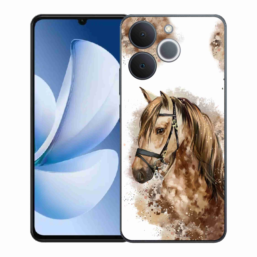 Gélový kryt mmCase na Realme Note 70T - hnedý kreslený kôň