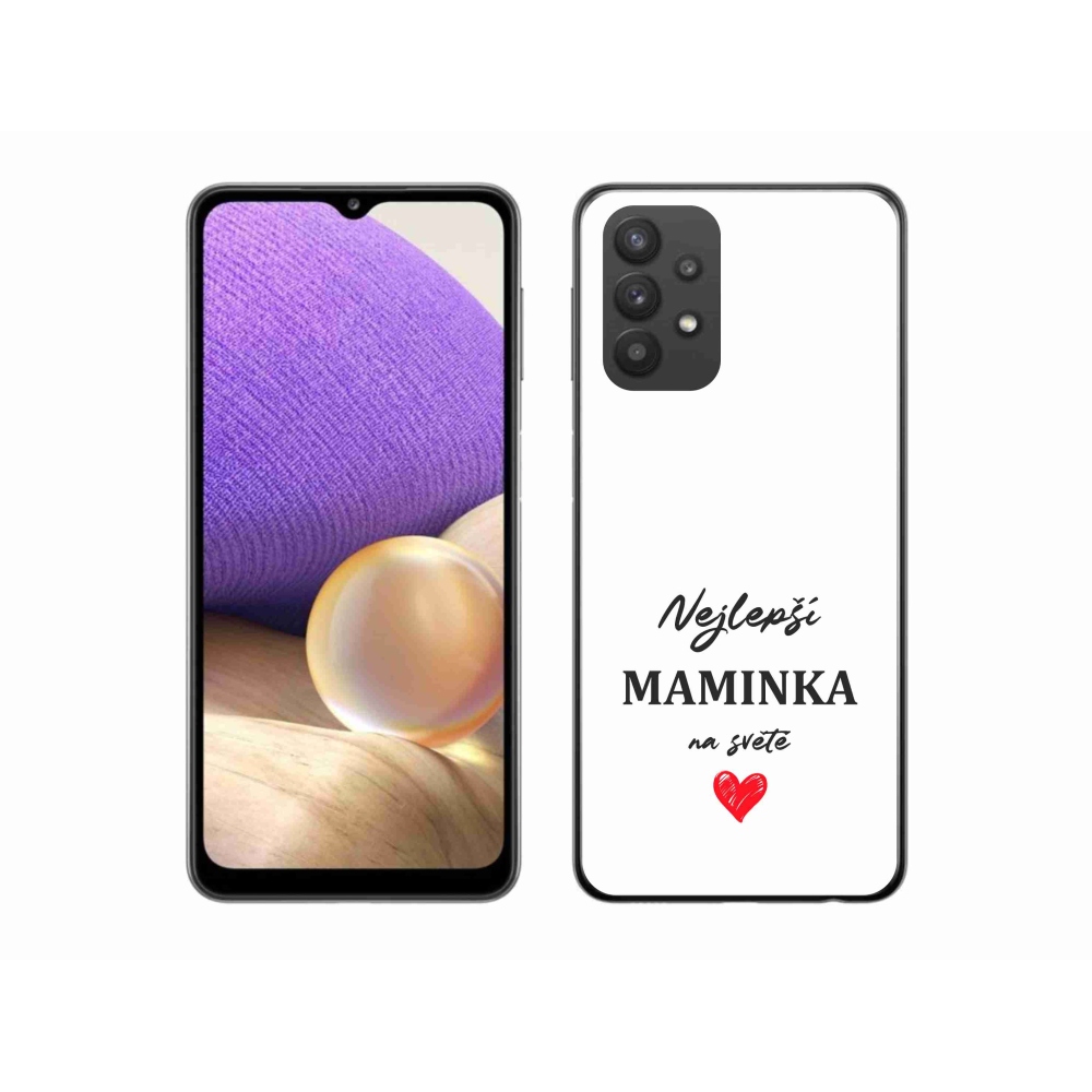 Gélový kryt mmCase na Samsung Galaxy A32 5G - najlepšia mamička 1 biele pozadie